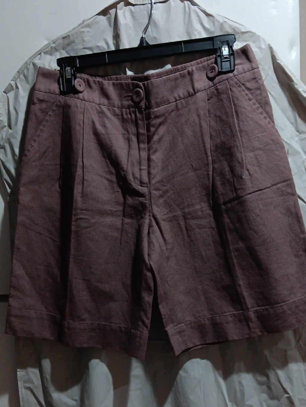 Patrizia Pepe Women's Brown Linen-Blend Bermuda Shorts